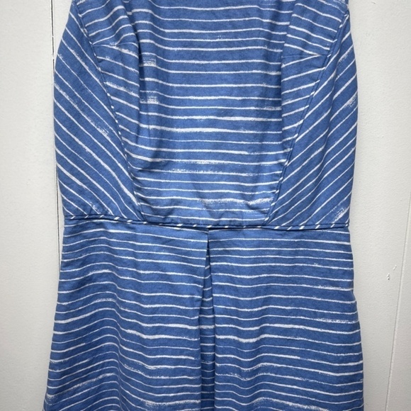 Gap Linen Cotton Blend Striped Blue Sleeveless Fit & Flare Women's Dress Size 2 - Picture 4 of 14